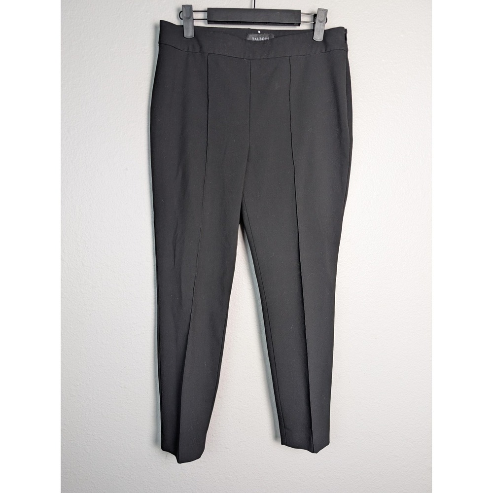 Talbots Pants Womens‎ 6P Black Ankle Ponte Slim High Waist Skinny Zip Stretch
